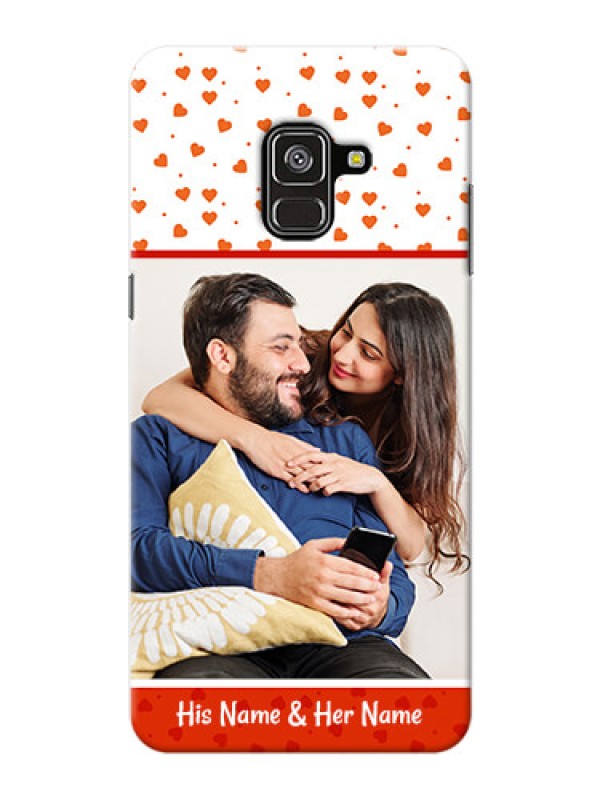 Custom Galaxy A8 Plus 2018 Phone Back Covers: Orange Love Symbol Design