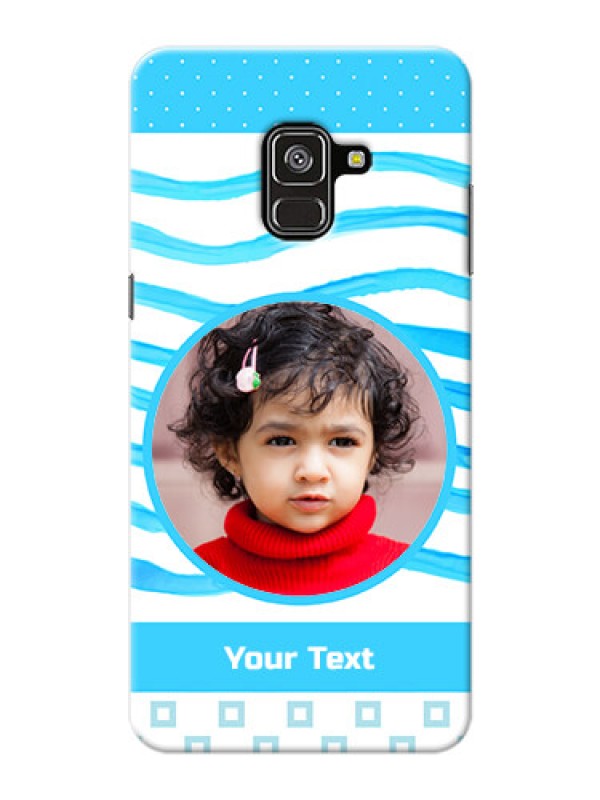Custom Galaxy A8 Plus 2018 phone back covers: Simple Blue Case Design