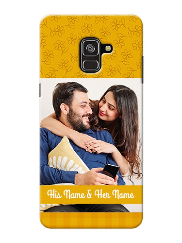 Custom Galaxy A8 Plus 2018 mobile phone covers: Yellow Floral Design