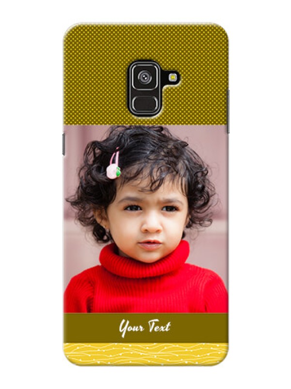 Custom Galaxy A8 Plus 2018 custom mobile back covers: Simple Green Color Design