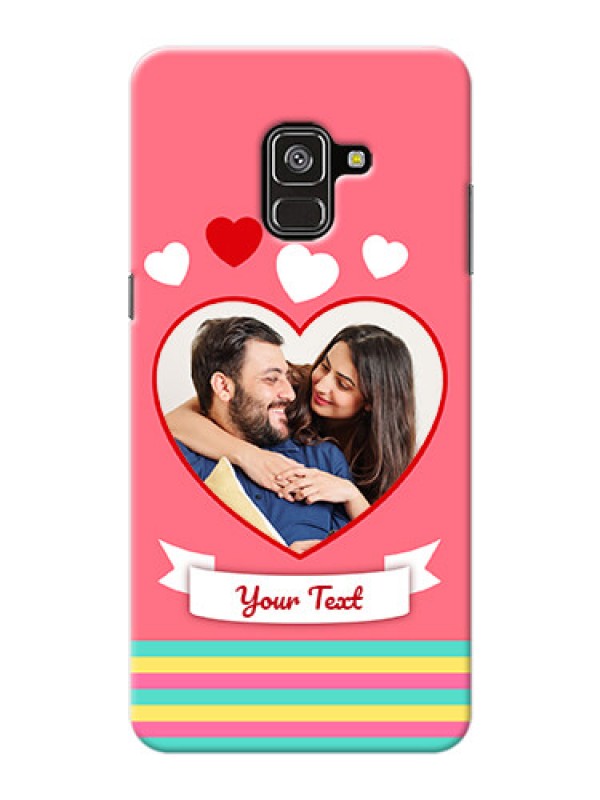 Custom Galaxy A8 Plus 2018 Personalised mobile covers: Love Doodle Design