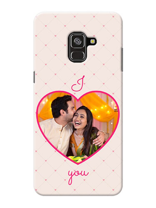 Custom Galaxy A8 Plus 2018 Personalized Mobile Covers: Heart Shape Design