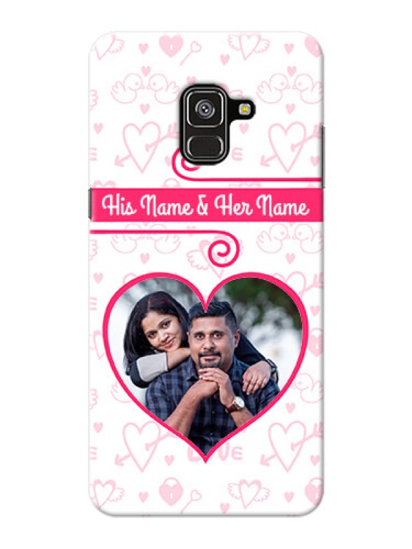 Custom Galaxy A8 Plus 2018 Personalized Phone Cases: Heart Shape Love Design