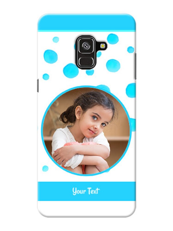 Custom Galaxy A8 Plus 2018 Custom Phone Covers: Blue Bubbles Pattern Design