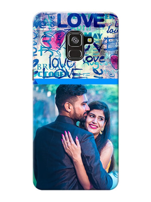 Custom Galaxy A8 Plus 2018 Mobile Covers Online: Colorful Love Design