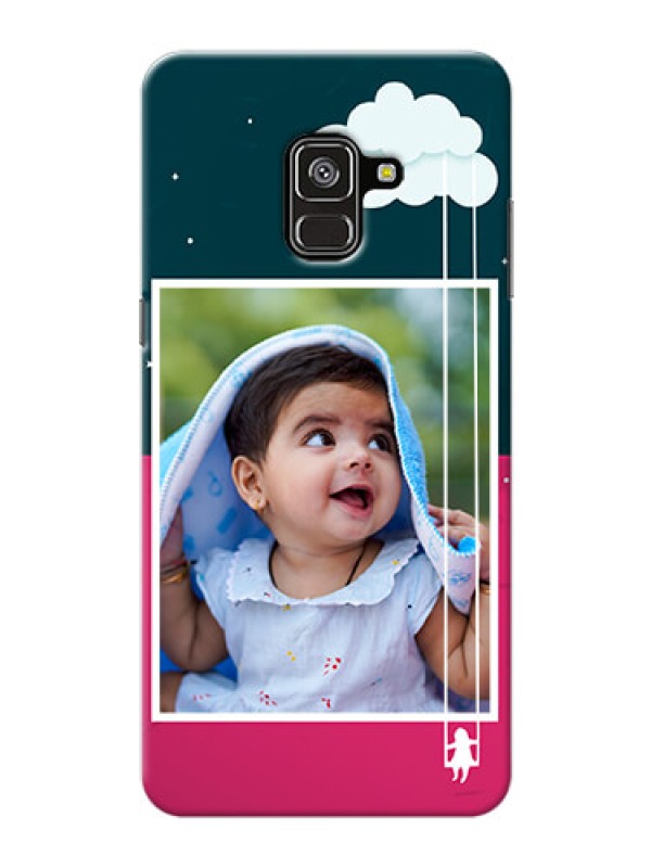 Custom Galaxy A8 Plus 2018 custom phone covers: Cute Girl with Cloud Design