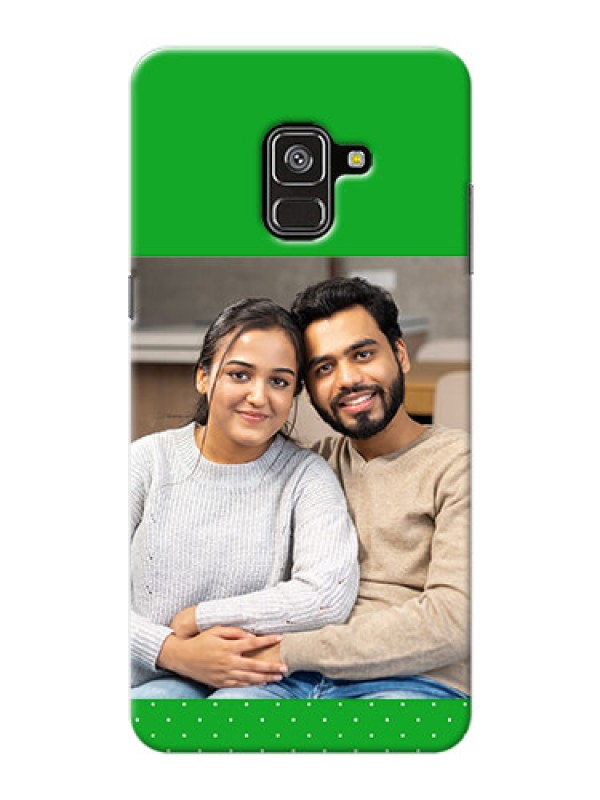 Custom Galaxy A8 Plus 2018 Personalised mobile covers: Green Pattern Design