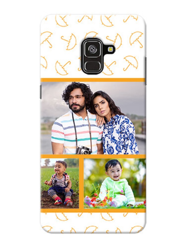 Custom Galaxy A8 Plus 2018 Personalised Phone Cases: Yellow Pattern Design