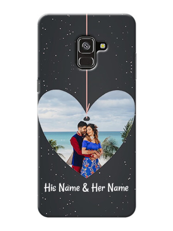 Custom Galaxy A8 Plus 2018 custom phone cases: Hanging Heart Design
