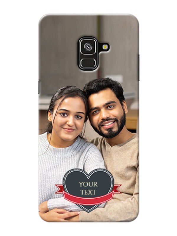 Custom Galaxy A8 Plus 2018 mobile back covers online: Just Married Couple Design