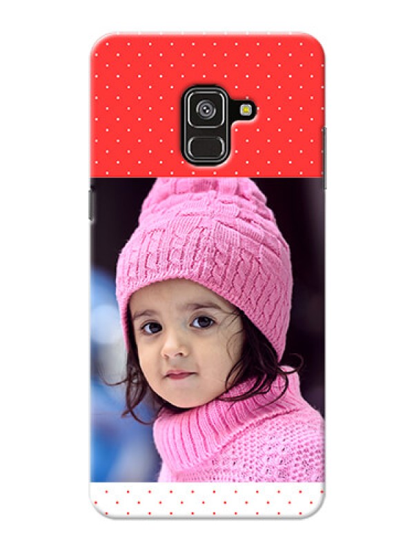 Custom Galaxy A8 Plus 2018 personalised phone covers: Red Pattern Design