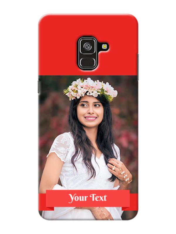 Custom Galaxy A8 Plus 2018 Personalised mobile covers: Simple Red Color Design