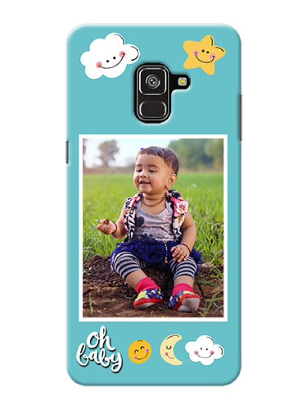 Custom Galaxy A8 Plus 2018 Personalised Phone Cases: Smiley Kids Stars Design