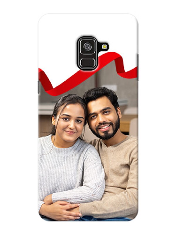 Custom Galaxy A8 Plus 2018 custom phone cases: Red Ribbon Frame Design