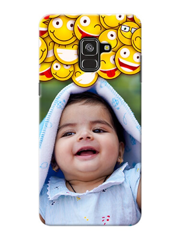 Custom Galaxy A8 Plus 2018 Custom Phone Cases with Smiley Emoji Design