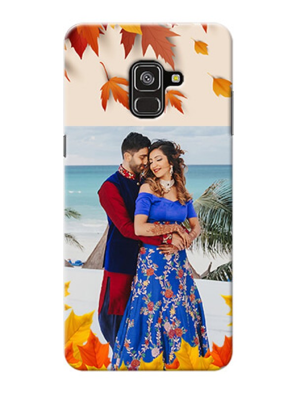 Custom Galaxy A8 Plus 2018 Mobile Phone Cases: Autumn Maple Leaves Design