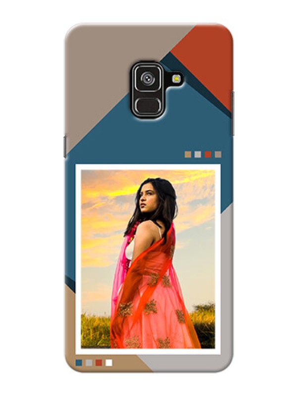 Custom Galaxy A8 Plus 2018 Mobile Back Covers: Retro color pallet Design