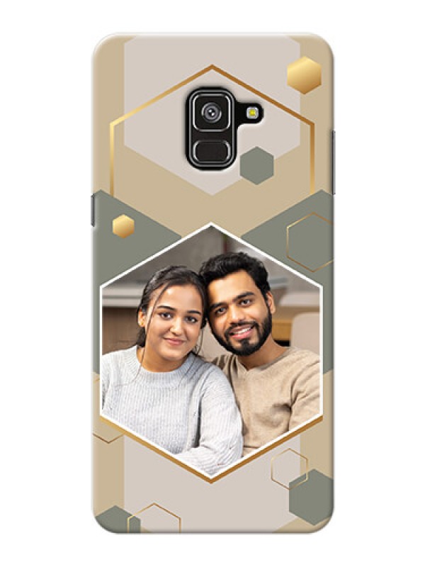 Custom Galaxy A8 Plus 2018 Phone Back Covers: Stylish Hexagon Pattern Design