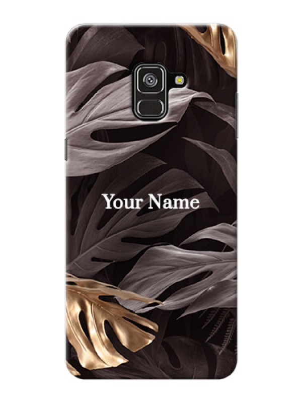 Custom Galaxy A8 Plus 2018 Mobile Back Covers: Wild Leaves digital paint Design