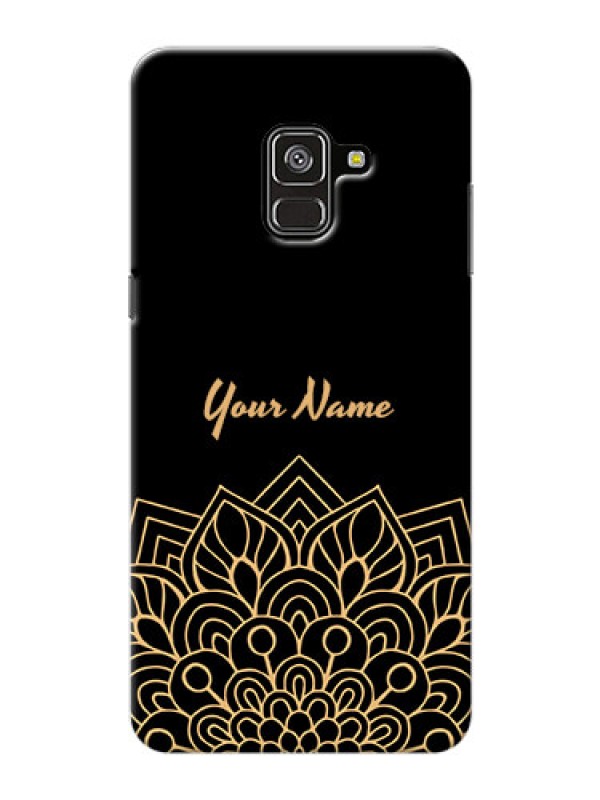 Custom Galaxy A8 Plus 2018 Back Covers: Golden mandala Design