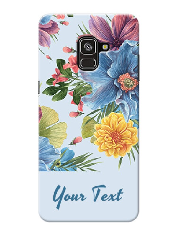 Custom Galaxy A8 Plus 2018 Custom Phone Cases: Stunning Watercolored Flowers Painting Design