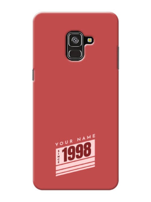 Custom Galaxy A8 Plus 2018 Phone Back Covers: Red custom year of birth Design