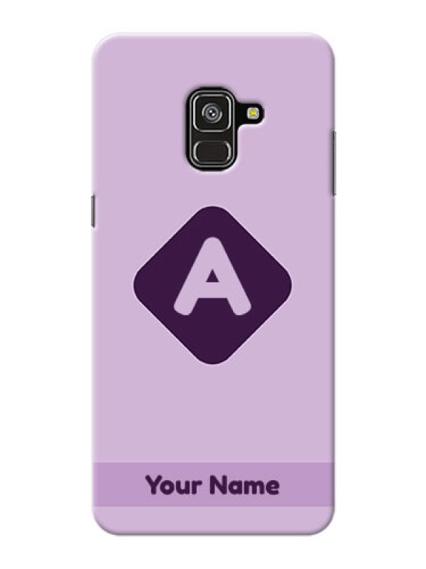 Custom Galaxy A8 Plus 2018 Custom Mobile Case with Custom Letter in curved badge  Design