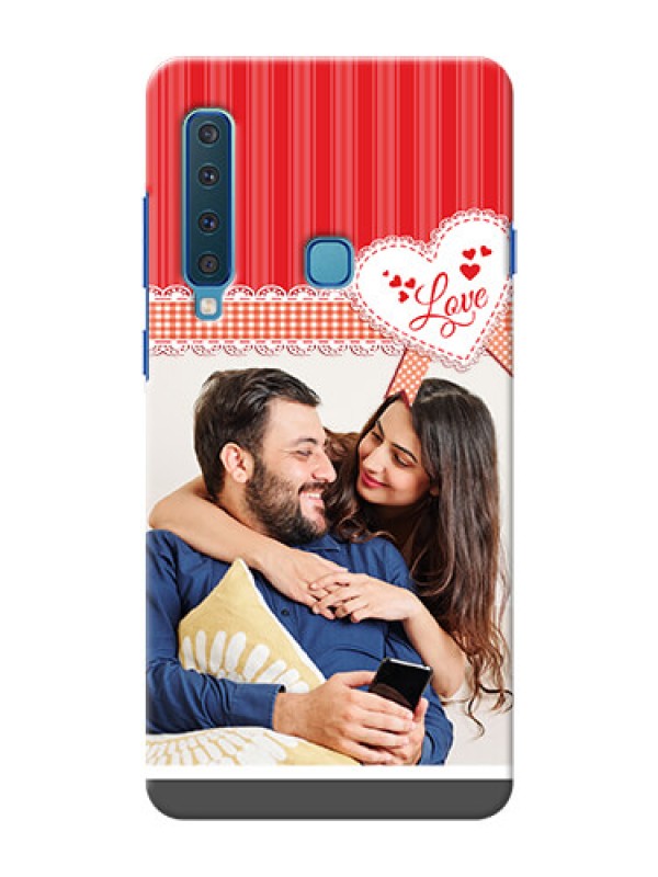 Custom Samsung A9 2018 phone cases online: Red Love Pattern Design