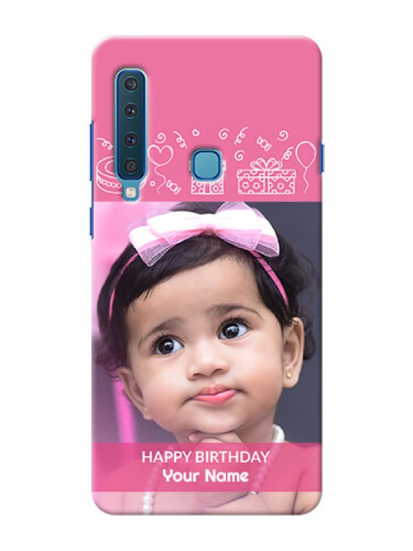 Custom Samsung A9 2018 Custom Mobile Cover with Birthday Line Art Design