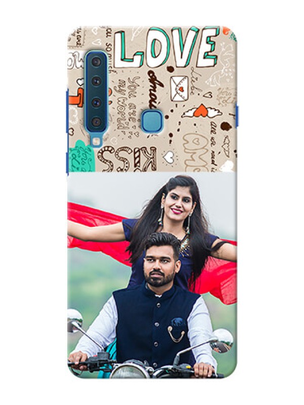 Custom Samsung A9 2018 Personalised mobile covers: Love Doodle Pattern 