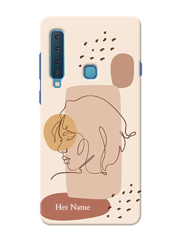 Custom Galaxy A9 2018 Custom Phone Covers: Calm Woman line art Design