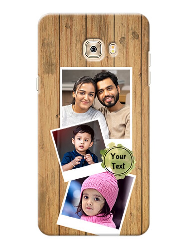Custom Samsung Galaxy C7 Pro 3 image holder with wooden texture  Design