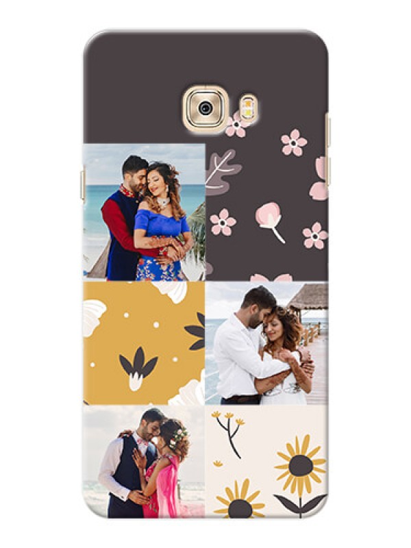Custom Samsung Galaxy C7 Pro 3 image holder with florals Design