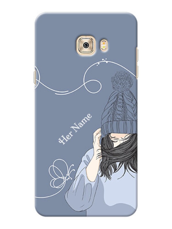 Custom Galaxy C7 Pro Custom Mobile Case with Girl in winter outfit Design