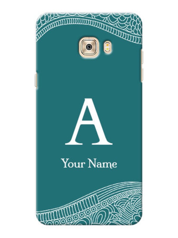 Custom Galaxy C7 Pro Mobile Back Covers: line art pattern with custom name Design