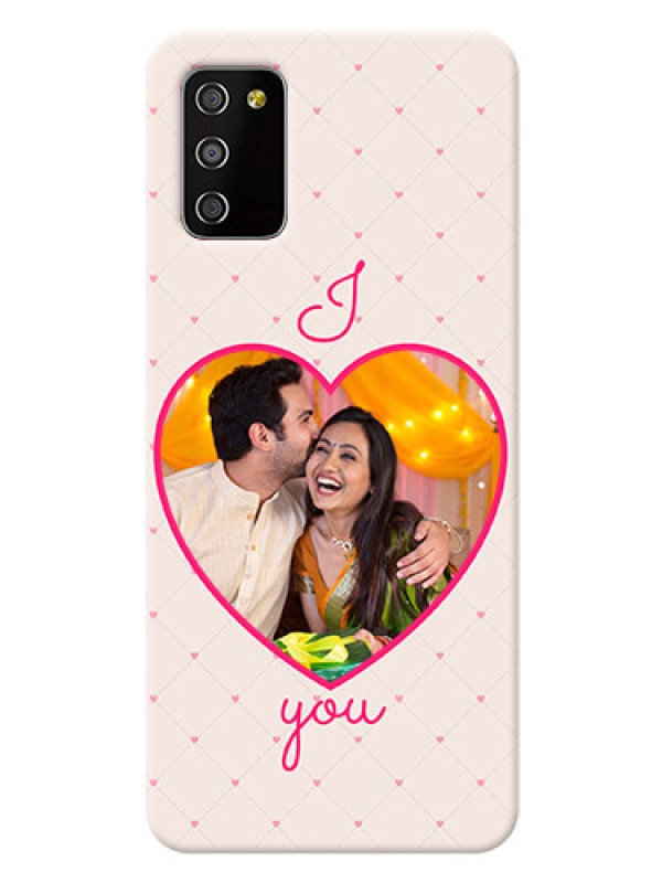 Custom Galaxy F02s Personalized Mobile Covers: Heart Shape Design