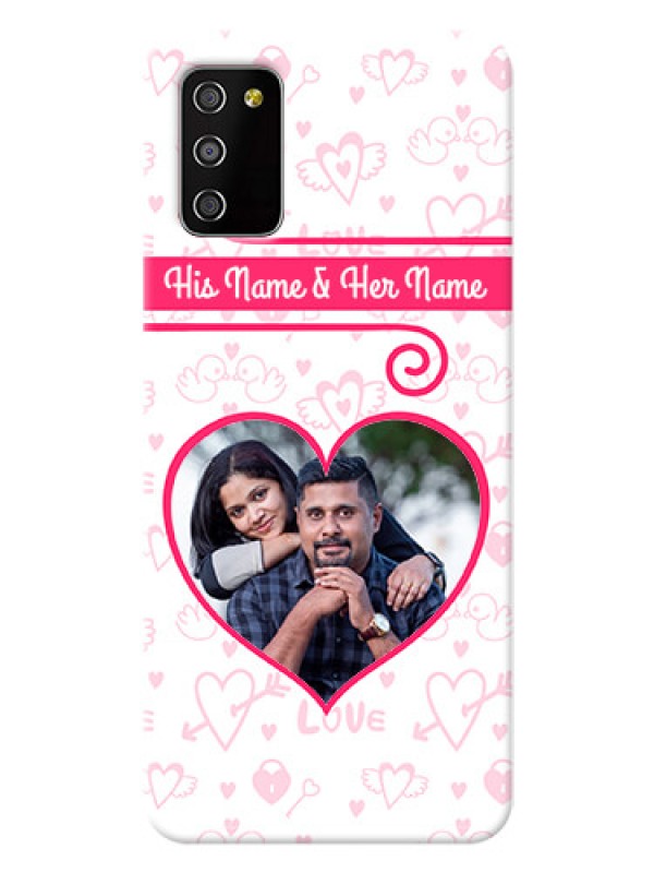 Custom Galaxy F02s Personalized Phone Cases: Heart Shape Love Design