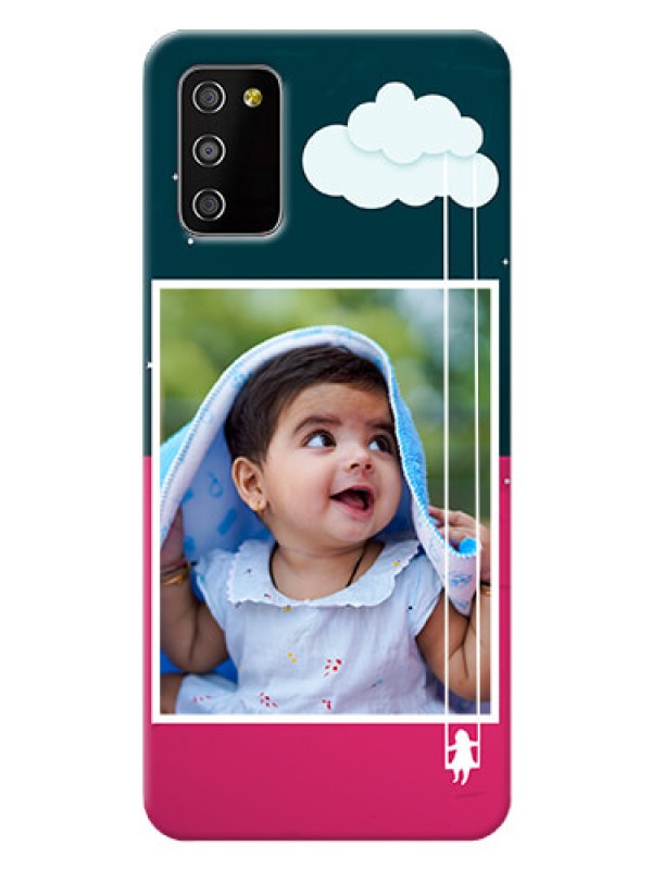 Custom Galaxy F02s custom phone covers: Cute Girl with Cloud Design