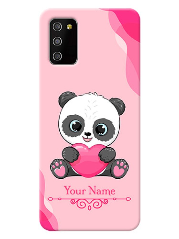 Custom Galaxy F02S Mobile Back Covers: Cute Panda Design