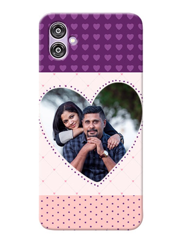 Custom Samsung Galaxy F04 Mobile Back Covers: Violet Love Dots Design