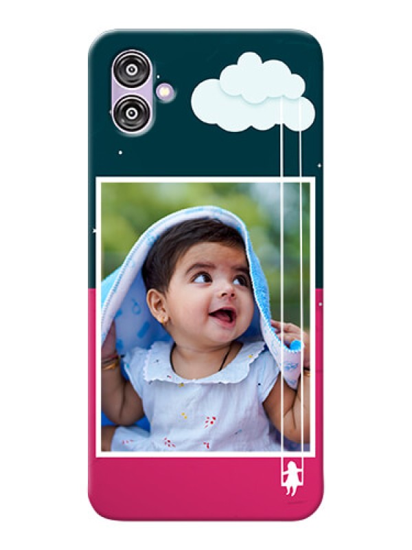 Custom Samsung Galaxy F04 custom phone covers: Cute Girl with Cloud Design