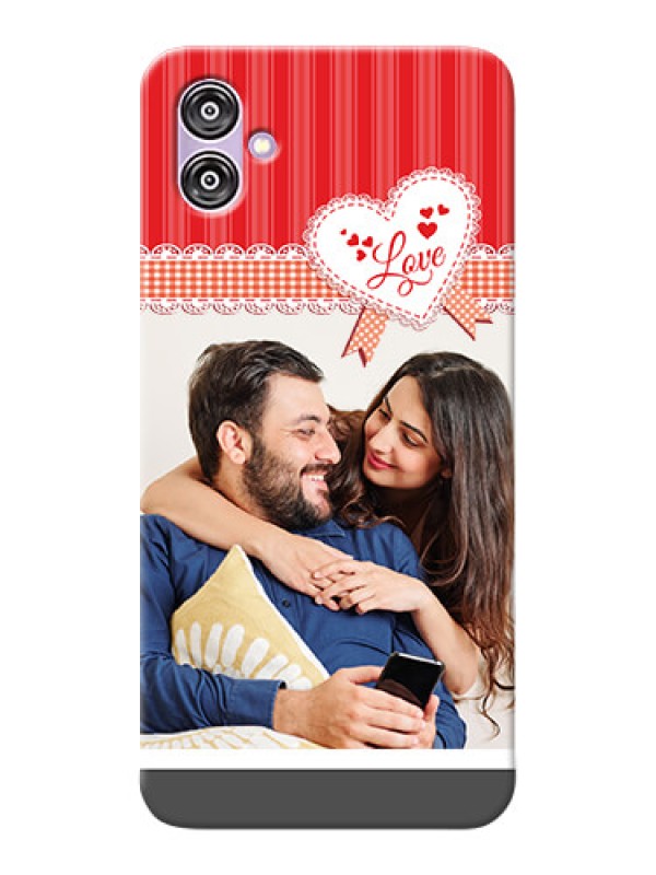 Custom Samsung Galaxy F04 phone cases online: Red Love Pattern Design