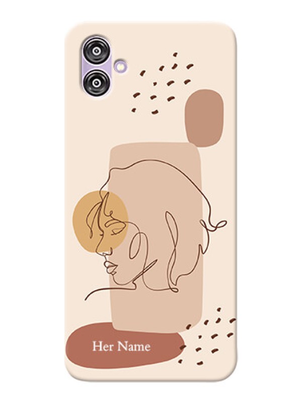 Custom Galaxy F04 Custom Phone Covers: Calm Woman line art Design