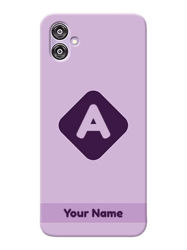 Custom Galaxy F04 Custom Mobile Case with Custom Letter in curved badge  Design