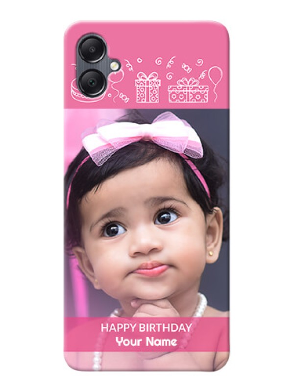 Custom Galaxy F05 Custom Mobile Cover with Birthday Line Art Design