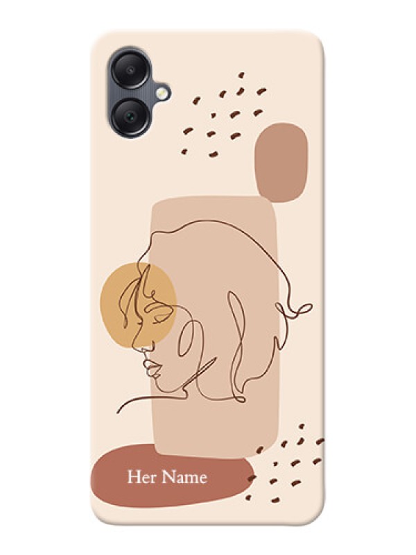 Custom Galaxy F05 Photo Printing on Case with Calm Woman line art Design