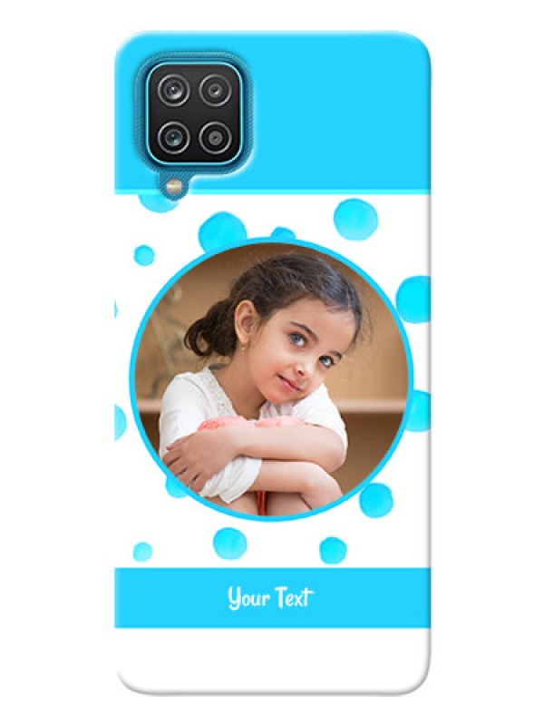 Custom Galaxy F12 Custom Phone Covers: Blue Bubbles Pattern Design