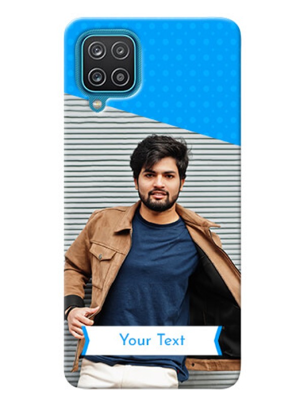 Custom Galaxy F12 Personalized Mobile Covers: Simple Blue Color Design