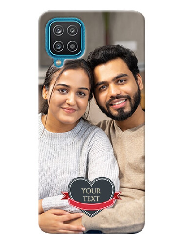 Custom Galaxy F12 mobile back covers online: Just Married Couple Design