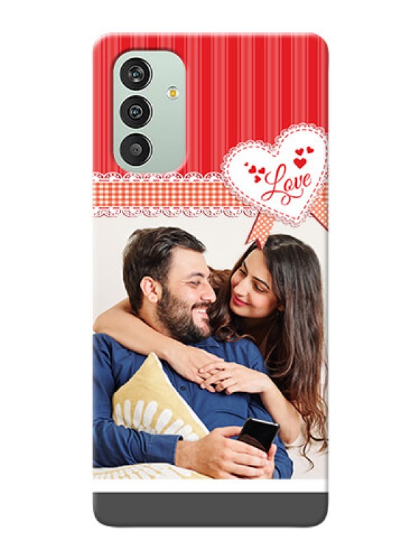 Custom Galaxy F13 phone cases online: Red Love Pattern Design